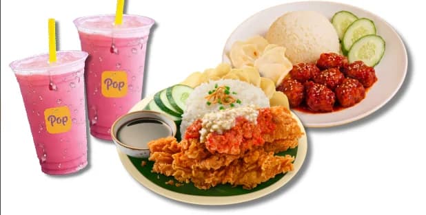 Tenders Gepuk Sambal Gajus + Gochujang K-Pop Chicken + 2x Rose Bandung