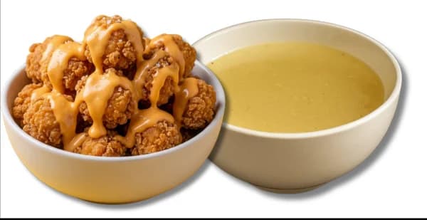 Cheezy Popcorn Chicken + Chicken Soup