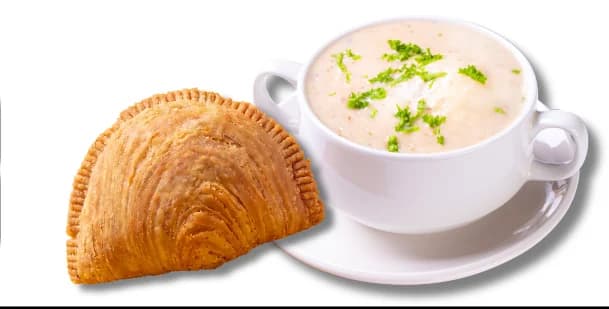 Curry Puff + Mushroom Soup